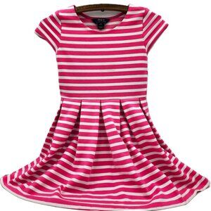 POLO RALPH LAUREN Girls Pleated A-Line Dress Medium (8-10) Pink Striped